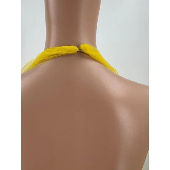 Naeem Khan Gown Yellow Tulle Crystal Halter US 10 – Runway Spring 2018 - Picture 10 of 15